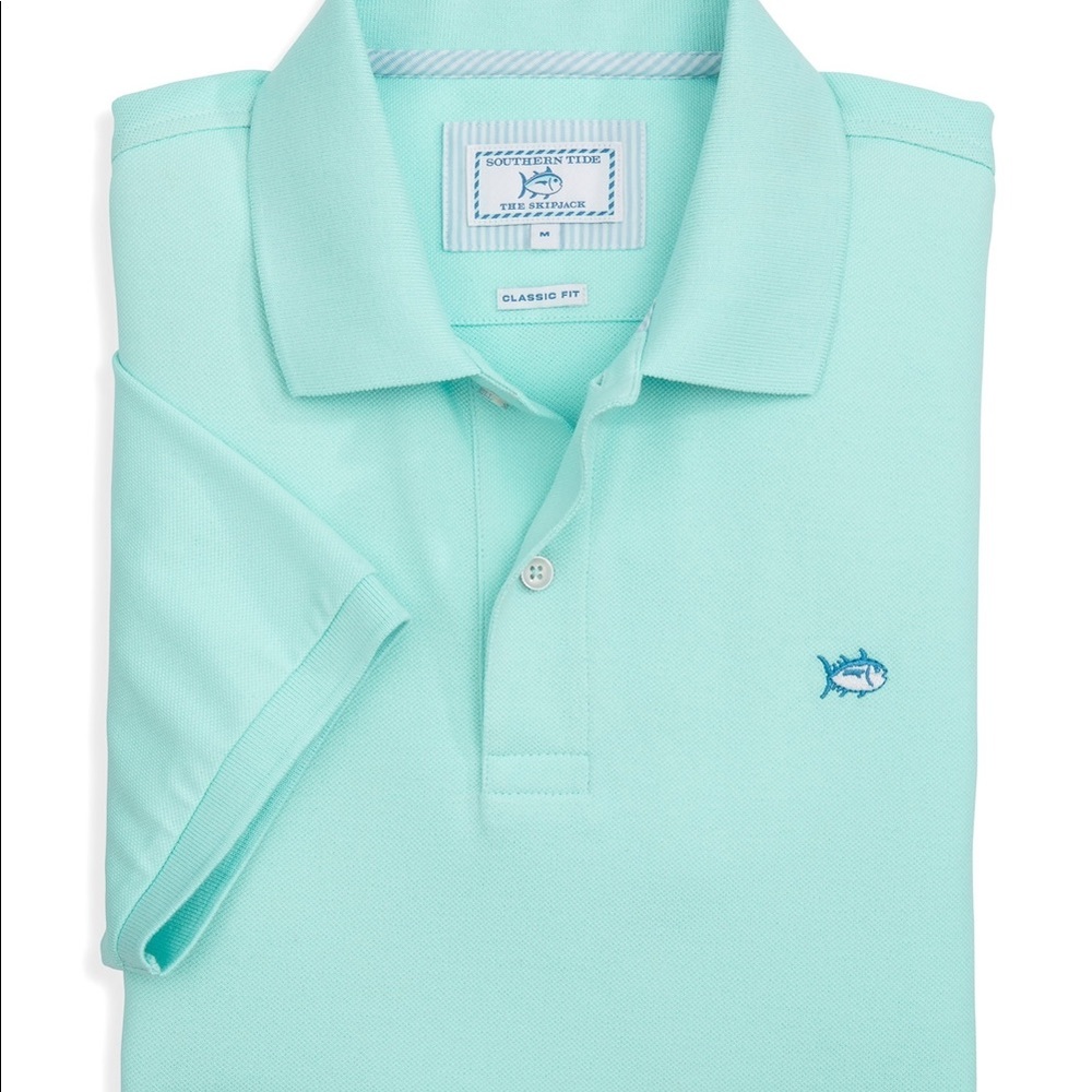 Southern Tide skipjack polo in aqua